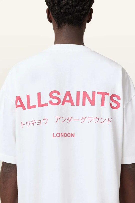 Ρούχα Βαμβακερό μπλουζάκι AllSaints UNDERGROUND M071PB λευκό