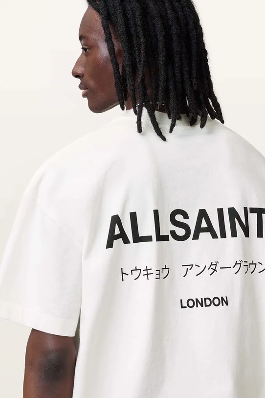 Odzież AllSaints t-shirt bawełniany UNDERGROUND M071PB biały