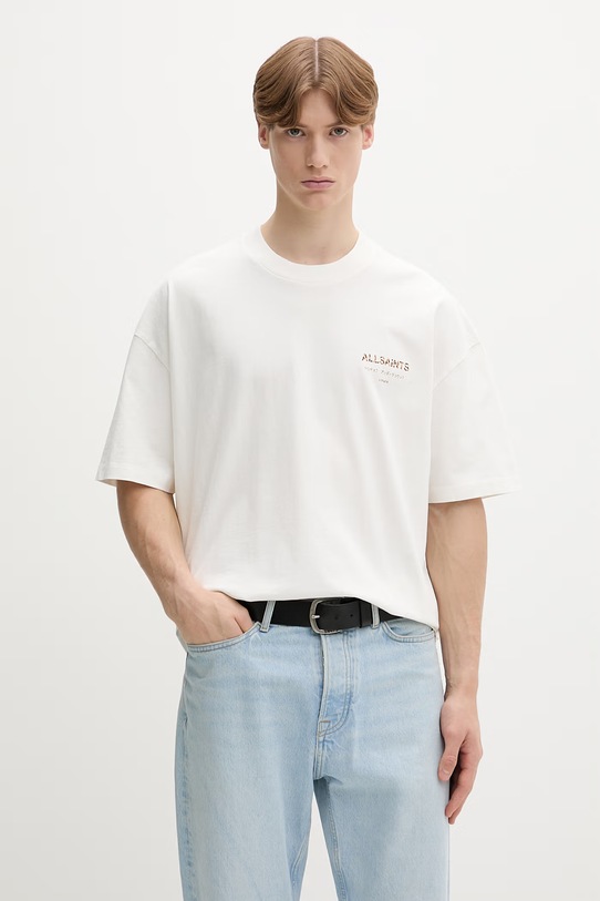 Ruházat AllSaints oversize férfi pamut M071PB bézs