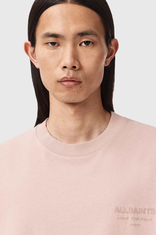 AllSaints tricou din bumbac UNDERGROUND roz M071PB