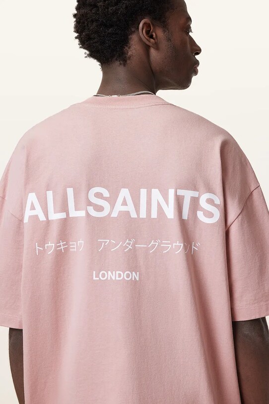 Îmbrăcăminte AllSaints tricou din bumbac UNDERGROUND M071PB roz