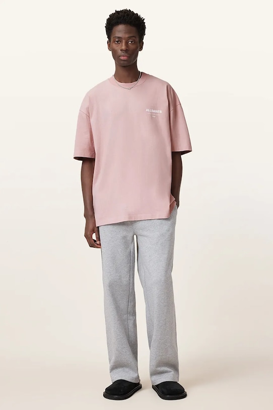 AllSaints tricou din bumbac UNDERGROUND M071PB roz