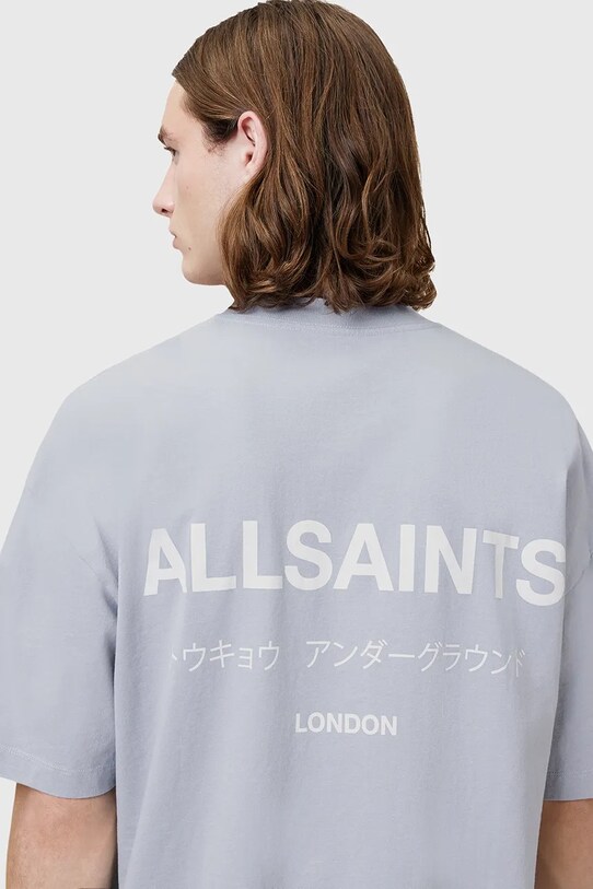 Odzież AllSaints t-shirt bawełniany UNDERGROUND M071PB niebieski