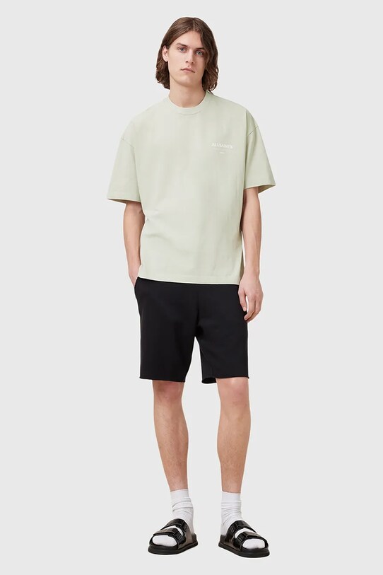 AllSaints t-shirt bawełniany UNDERGROUND M071PB zielony