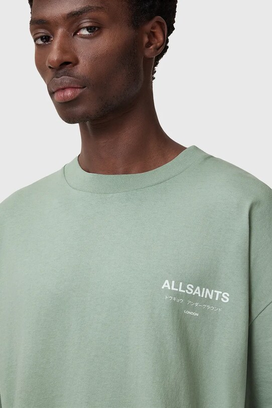 AllSaints tricou din bumbac UNDERGROUND verde M071PB