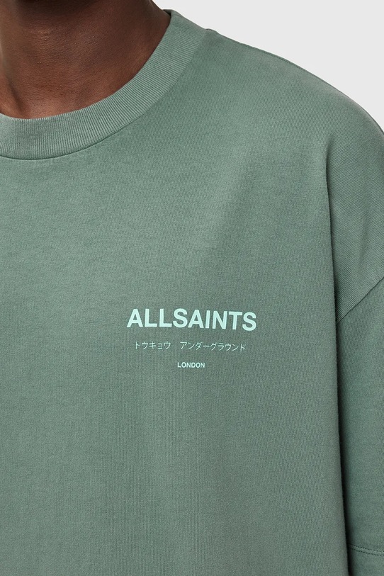 Хлопковая футболка AllSaints UNDERGROUND зелёный M071PB