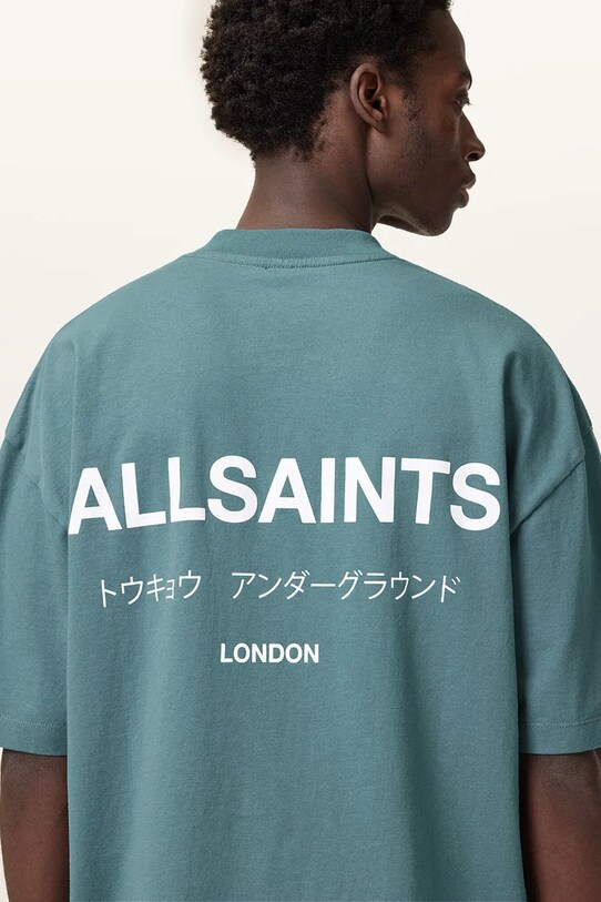 Odzież AllSaints t-shirt bawełniany UNDERGROUND M071PB niebieski