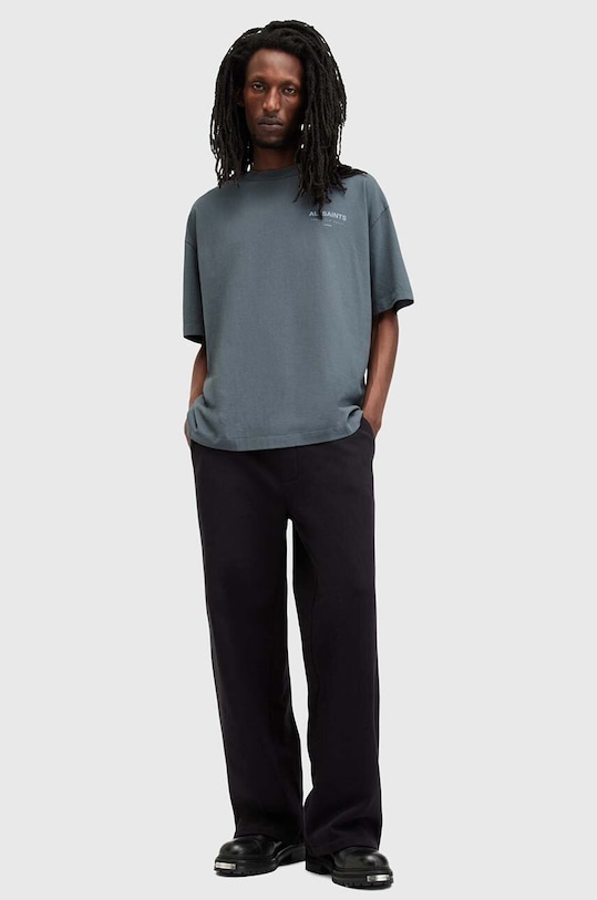 Хлопковая футболка AllSaints UNDERGROUND M071PB голубой