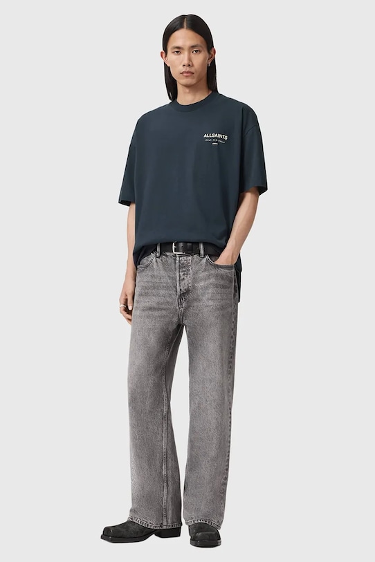 Odzież AllSaints t-shirt bawełniany UNDERGROUND M071PB granatowy