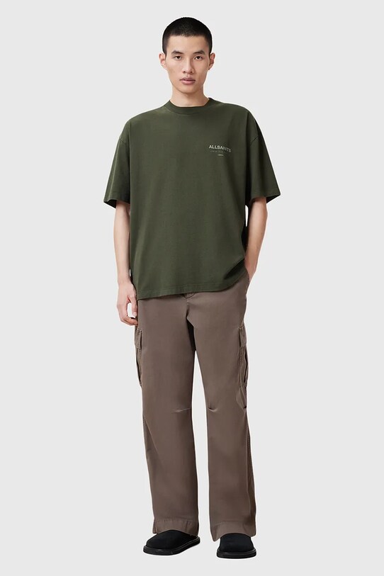 AllSaints tricou din bumbac UNDERGROUND M071PB verde