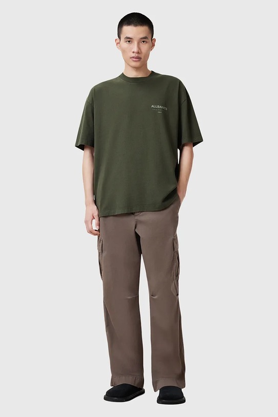 Хлопковая футболка AllSaints UNDERGROUND M071PB зелёный