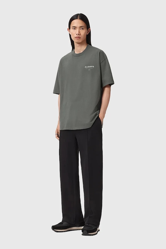 Odzież AllSaints t-shirt bawełniany UNDERGROUND M071PB zielony