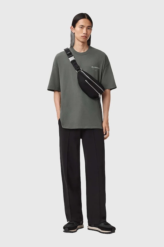 AllSaints t-shirt bawełniany UNDERGROUND M071PB zielony