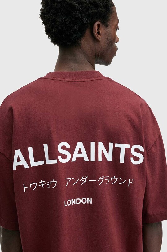 Îmbrăcăminte AllSaints tricou din bumbac UNDERGROUND M071PB burgundia