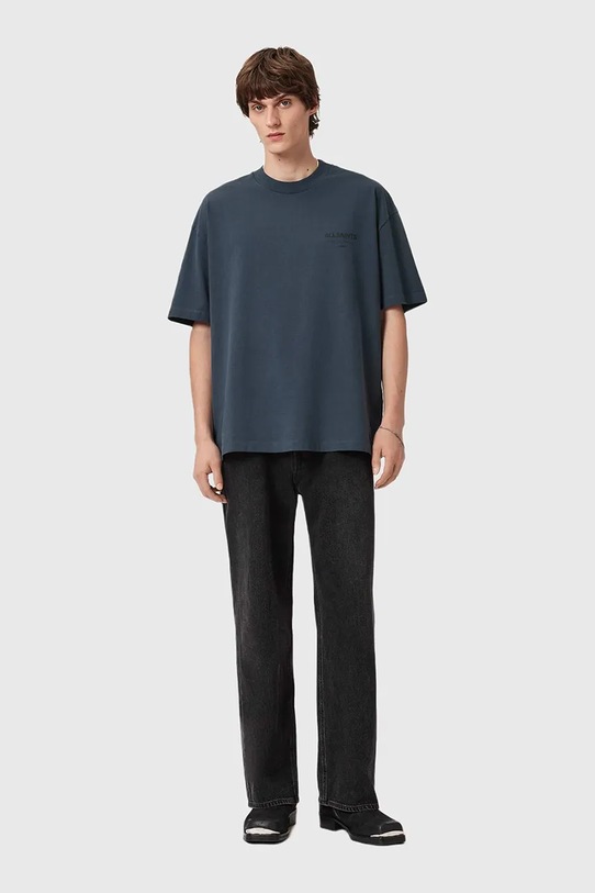 Odzież AllSaints t-shirt bawełniany UNDERGROUND M071PB niebieski