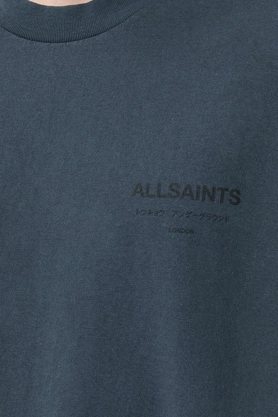 AllSaints t-shirt bawełniany UNDERGROUND M071PB niebieski