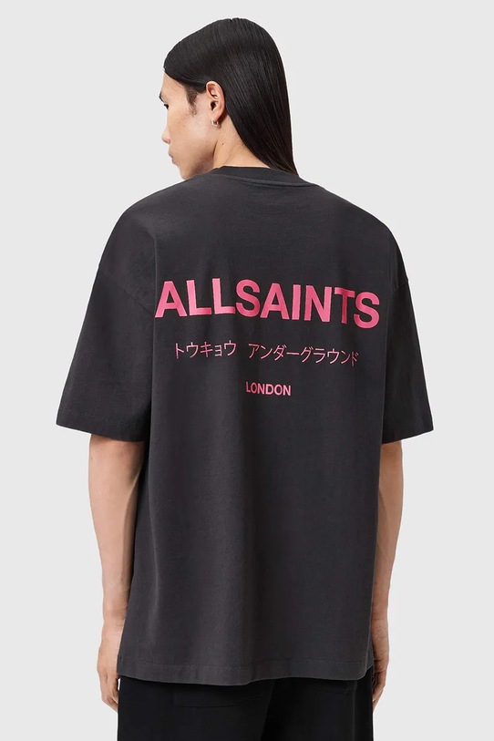 AllSaints t-shirt bawełniany UNDERGROUND czarny M071PB