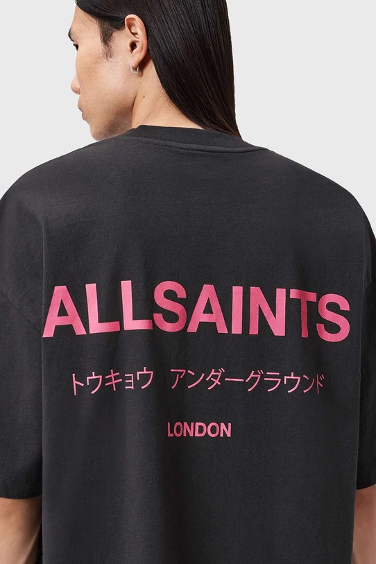AllSaints t-shirt bawełniany UNDERGROUND M071PB czarny