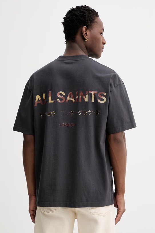 AllSaints t-shirt bawełniany UNDERGROUND czarny M071PB