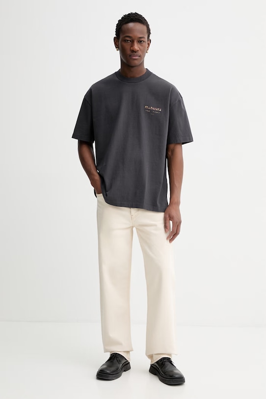 Bavlnené tričko AllSaints UNDERGROUND M071PB čierna SS26