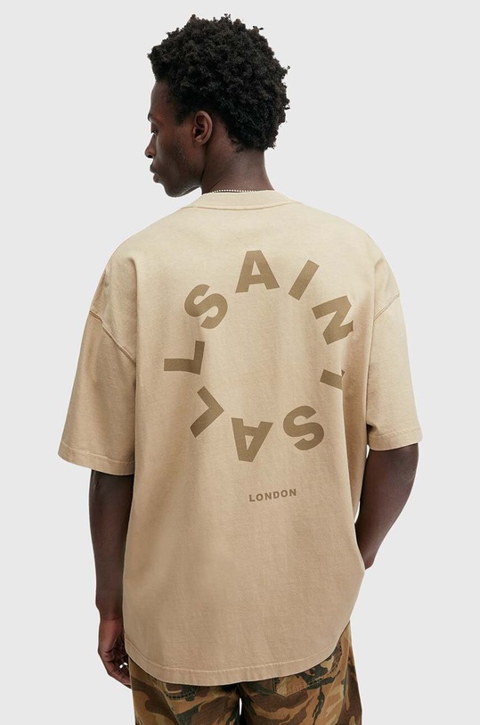 Bavlněné tričko AllSaints TIERRA SS CREW béžová M072PB