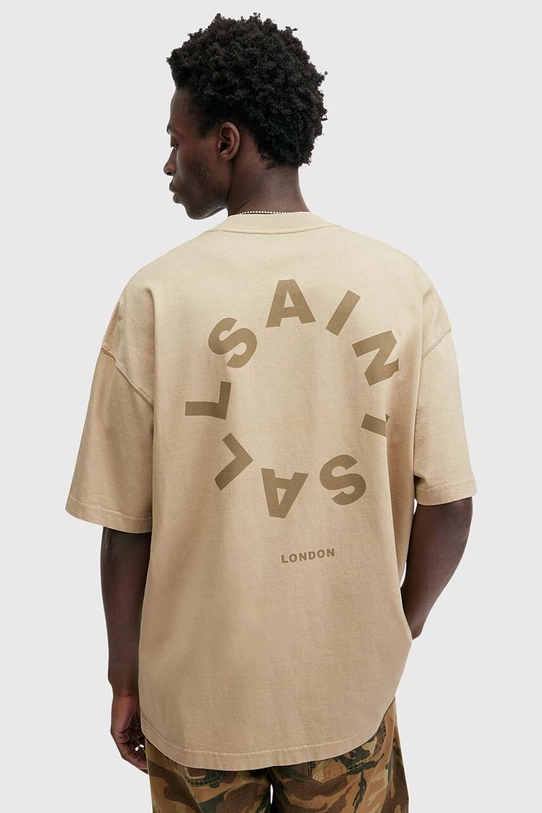 AllSaints t-shirt bawełniany TIERRA SS CREW beżowy M072PB