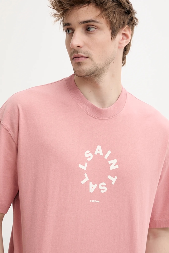 AllSaints t-shirt bawełniany TIERRA SS CREW różowy M072PB