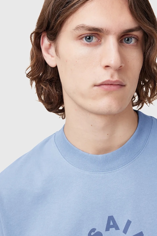Βαμβακερό μπλουζάκι AllSaints TIERRA SS CREW μπλε M072PB
