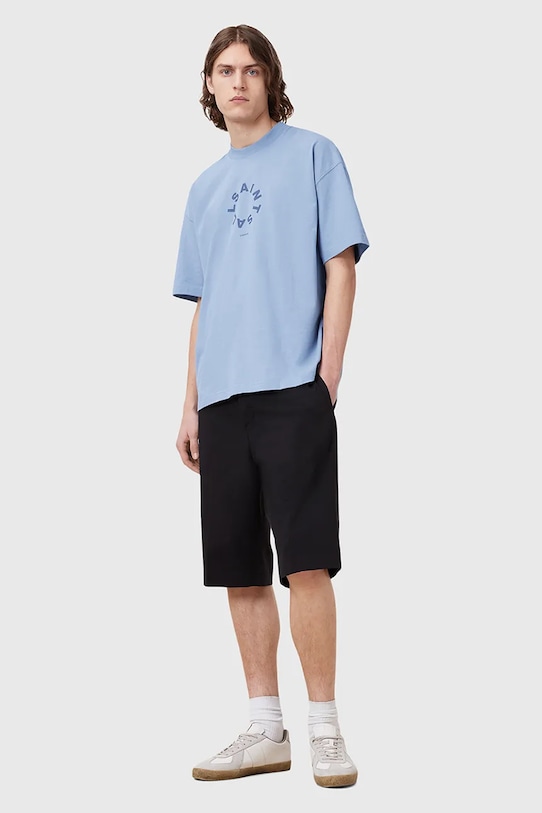 Βαμβακερό μπλουζάκι AllSaints TIERRA SS CREW M072PB μπλε