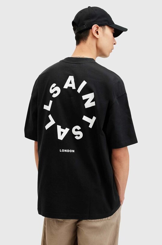 Бавовняна футболка AllSaints TIERRA SS CREW чорний M072PB
