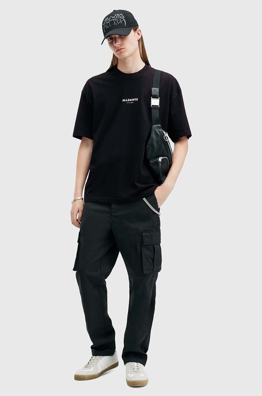 AllSaints pamut póló SUBVERSE M074PB fekete