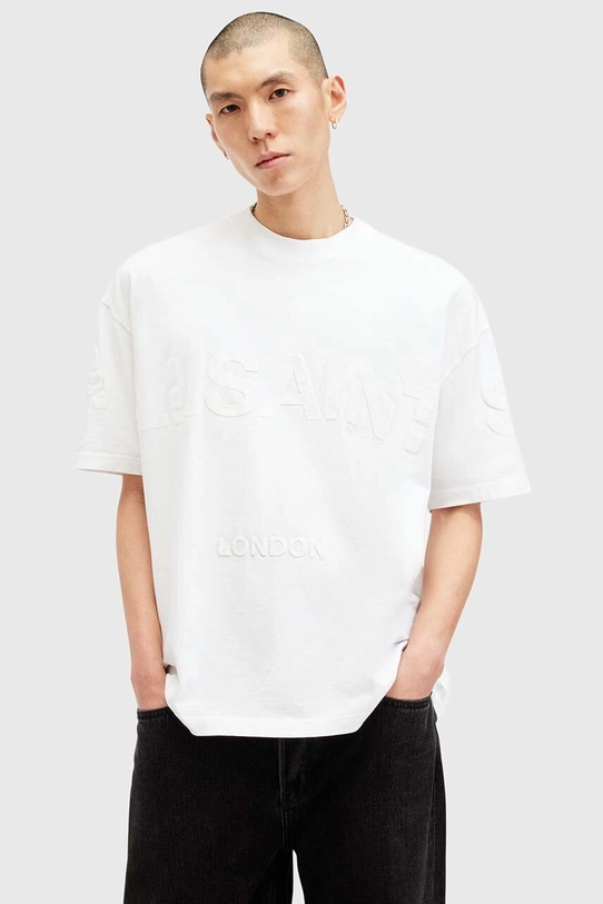 AllSaints t-shirt bawełniany BIGGY nadruk biały M088PB