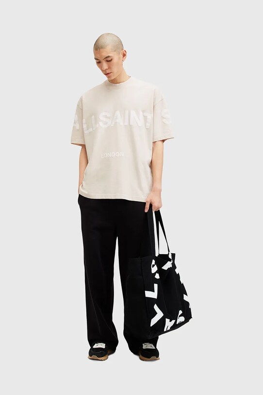 Βαμβακερό μπλουζάκι AllSaints BIGGY μπεζ M088PB