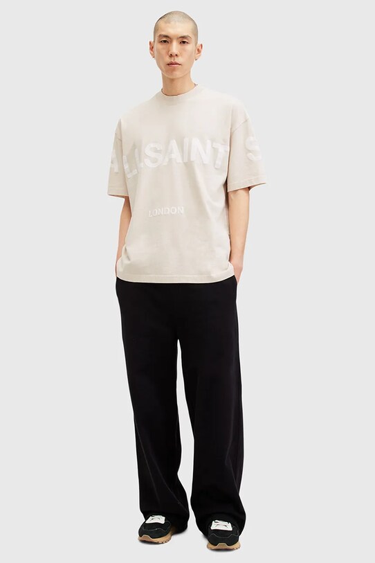 Βαμβακερό μπλουζάκι AllSaints BIGGY M088PB μπεζ