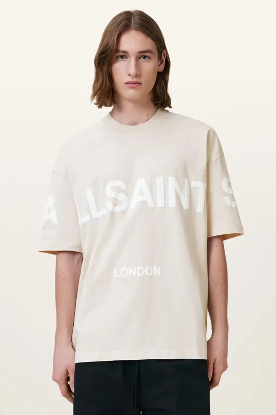 AllSaints tricou din bumbac BIGGY bej M088PB