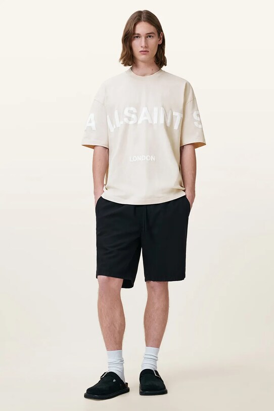 AllSaints tricou din bumbac BIGGY bej M088PB