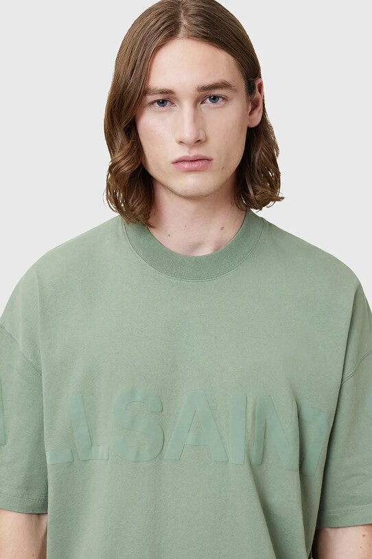 Bavlněné tričko AllSaints BIGGY M088PB zelená NC25