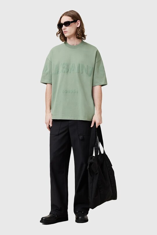 Bavlněné tričko AllSaints BIGGY M088PB zelená