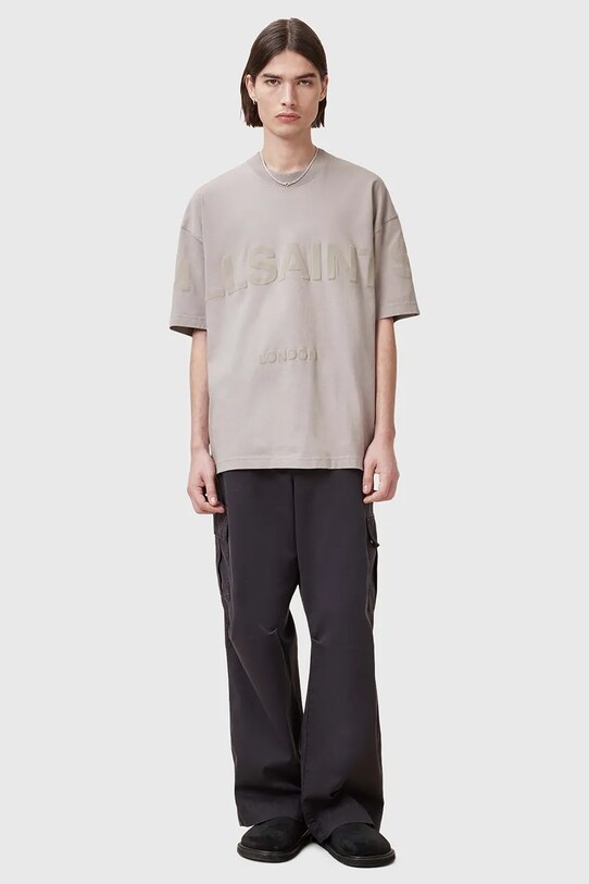 Βαμβακερό μπλουζάκι AllSaints BIGGY μπεζ M088PB