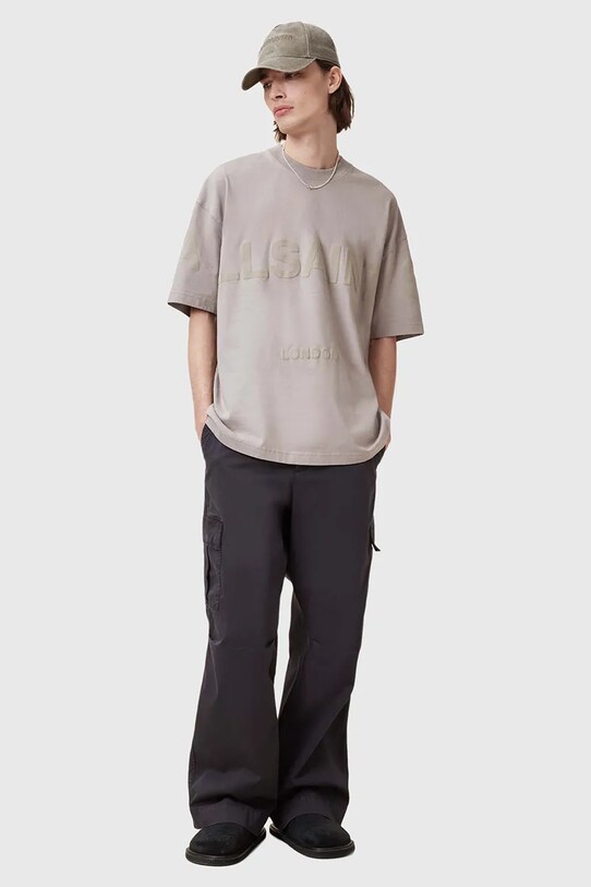Βαμβακερό μπλουζάκι AllSaints BIGGY M088PB μπεζ