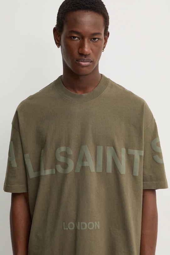 Bavlnené tričko AllSaints BIGGY zelená M088PB