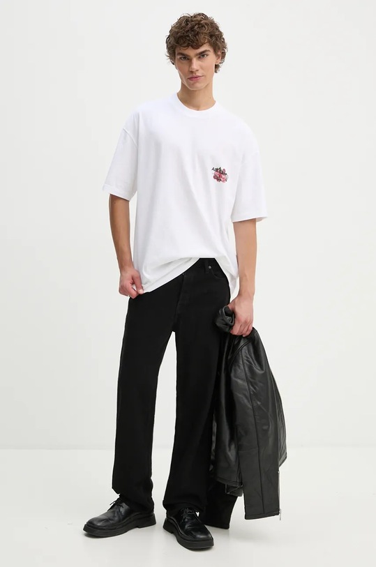 Bavlnené tričko AllSaints M092PB biela AW24