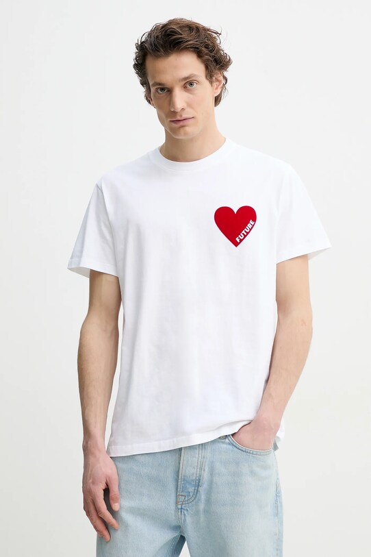 FROM FUTURE tricou din bumbac imprimeu alb MTS00830