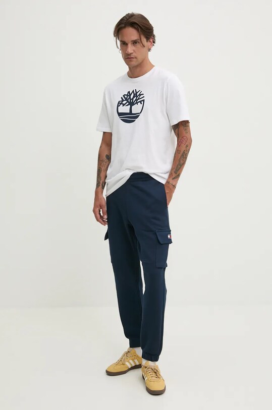 Bavlnené tričko Timberland TB0A2C2R1001 biela SS25