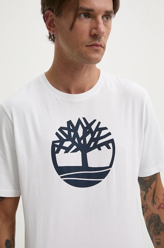 Timberland tricou din bumbac alb TB0A2C2R1001