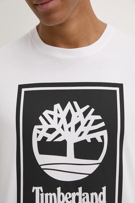 Timberland tricou din bumbac TB0A5WQQP541 alb