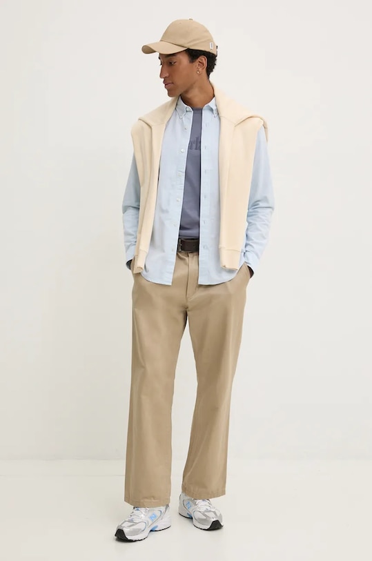 Bavlněné tričko Timberland TB0A6VPE0731 modrá AW24