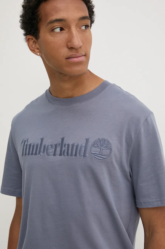 Bavlněné tričko Timberland modrá TB0A6VPE0731