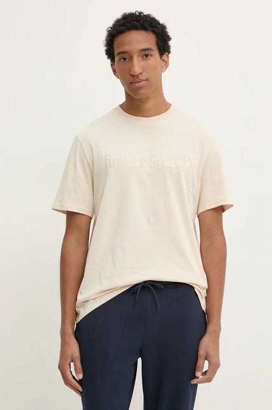 Timberland tricou din bumbac bej TB0A6VPEEFL1