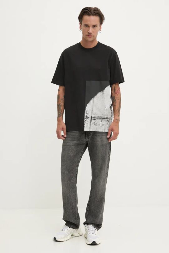 Karl Lagerfeld Jeans t-shirt bawełniany 246D1701 czarny AW24